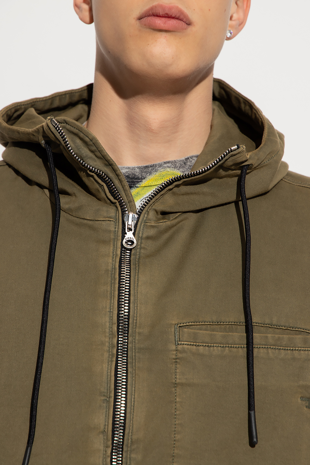 Green 'D-HENNES JOGG' hooded jacket Diesel - Vitkac Canada